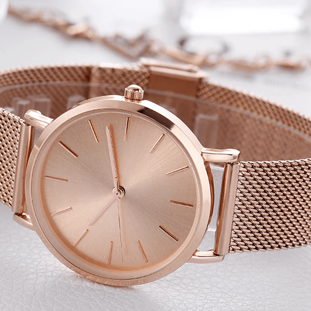 TimelessCharm - New Women's Rose Gold Bracelet Watch with Japan Quartz Movement