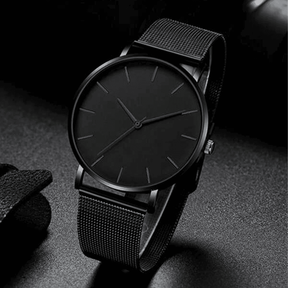 StreamlineMaster - Minimalist Stainless Steel Mesh Belt Watch for Leisure Men