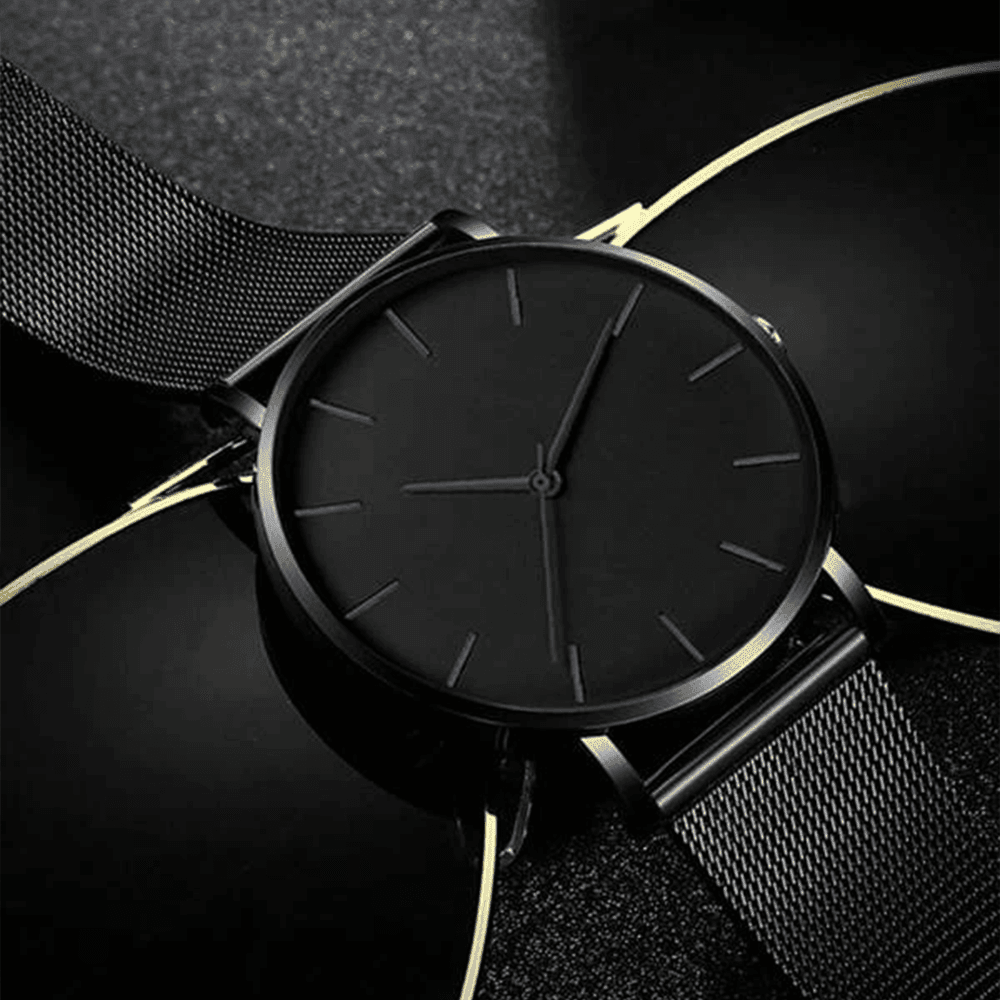 StreamlineMaster - Minimalist Stainless Steel Mesh Belt Watch for Leisure Men