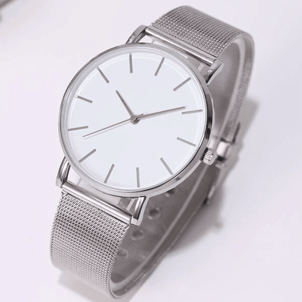 ModernLux - Minimalist Luxury Men's Watch with Stainless Steel Mesh Belt