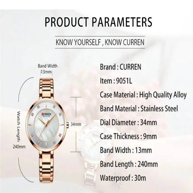 Seductive classic stainless steel women's classic wrist watch.