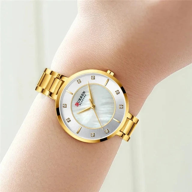 Seductive classic stainless steel women's classic wrist watch.