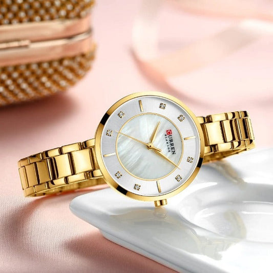 Seductive classic stainless steel women's classic wrist watch.