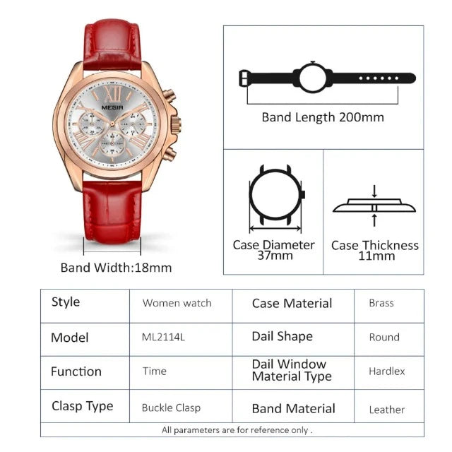 MEGIR exquisite quartz wrist watch for women